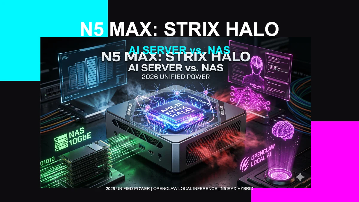 Minisforum N5 Max на базе Strix Halo: NAS и локальный ИИ в одном формате.