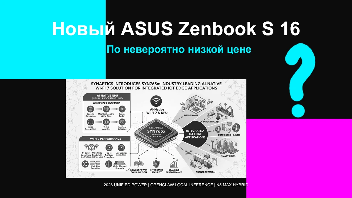 новый new ASUS-Zenbook S 16 по очень выгодной цене.
